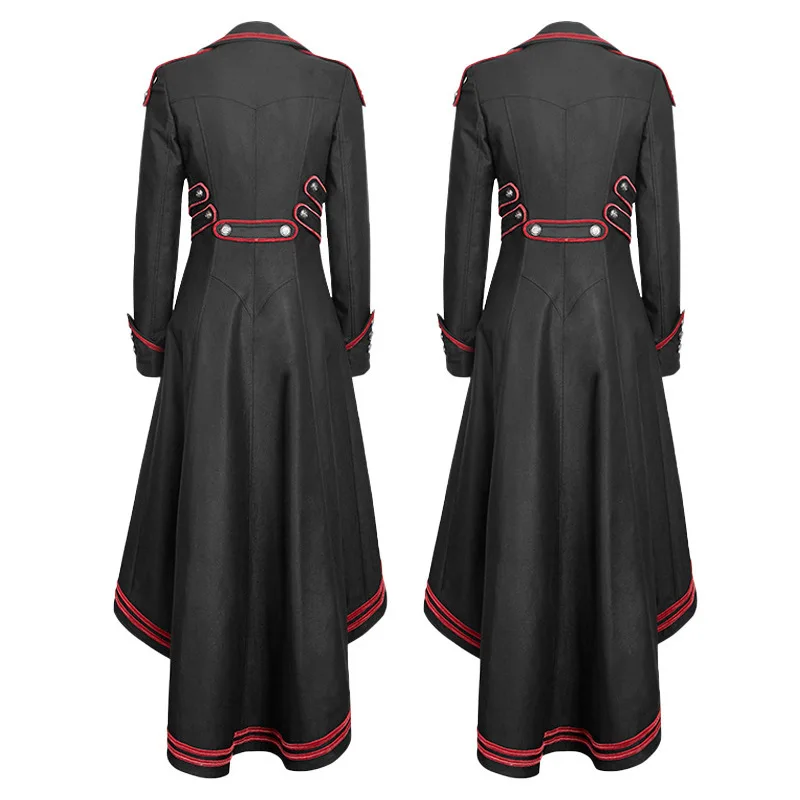 펑크 레트로 중세 여성 코트 테일코트 2023년 봄 에스닉 무대 의상 고급 폴리에스터 패셔너블 아우터웨어