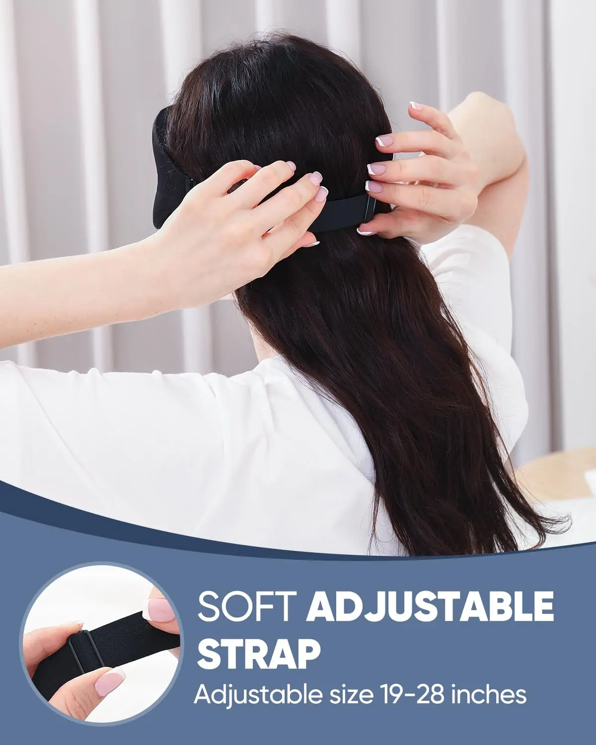 قناع نوم ثلاثي الأبعاد للنوم الجانبي، قناع عين حجب الضوء مع شريط مطاطي عالي مبطن ناعم، قيلولة سفر معصوب العينين للرجال والنساء #4