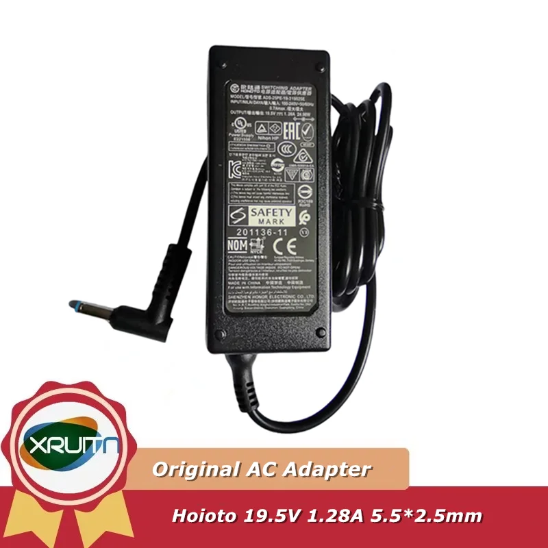 

100% оригинальное зарядное устройство HOIOTO AC DC для монитора HP M22F M24F M27F, источник питания ADS-25PE-19-3 19525E 19,5 В 1,28 А 4,5*3,0 мм