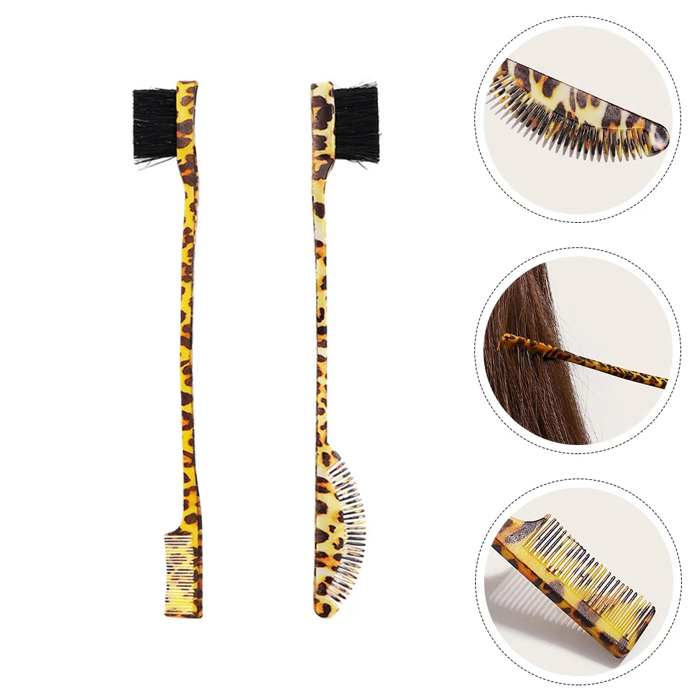 

2pcs Double-ended Hair Comb Grooming Tool Brow Brushes for Men Women PP Double-Ended Eyebrow Brush Material Makeup Brushes