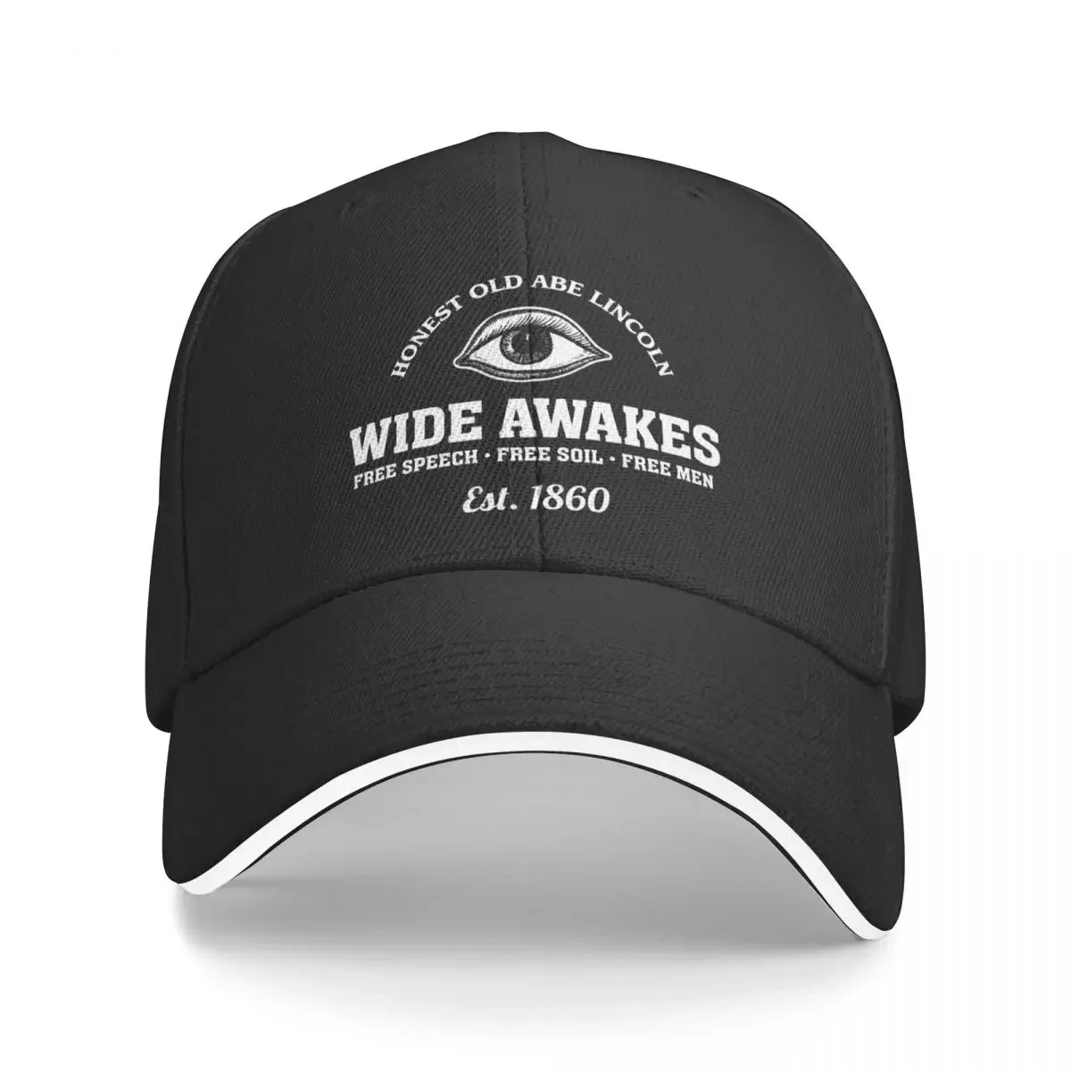 

New Wide Awakes Free Speech Free Soil Free Men Honest Old Abe Lincoln BW Baseball Cap cute Bobble Hat Caps For Women Men's