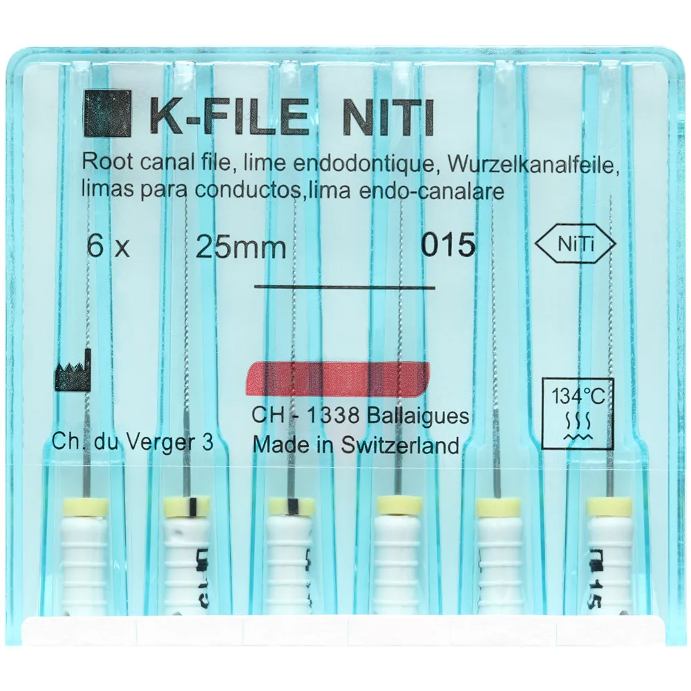 6pcs/Pack 21/25/31mm Dental K-FILE NiTi Flexible Endo Root Canal K Files Hand Use Endodontic Nickel Titanium Dentistry Supplies