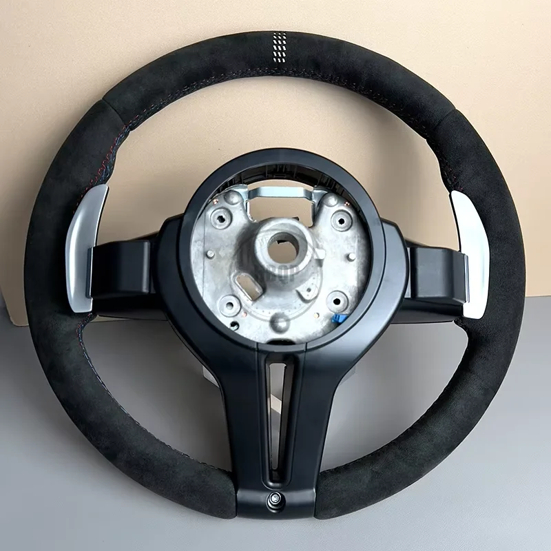 Image of Handgenähtes Wildleder-Lenkrad im CS-Stil, passend für BMW F01 F10 F22 F30 F31 F32 M2 F87 M3 F80 M4 F82 F90 X5 F15