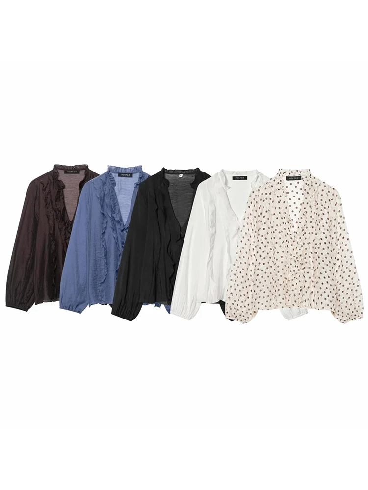 

Женская рубашка, весенняя новинка, разноцветная, с длинным рукавом, многослойная, с V-образным вырезом, сексуальная, повседневная, модная, универсальная и стильная