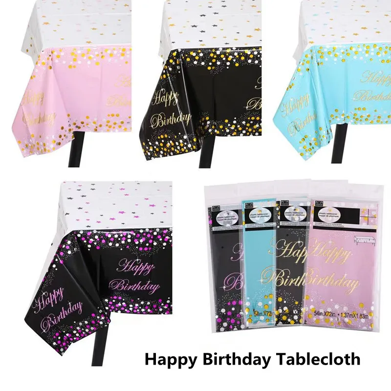 137*183  Rectangular Waterproof And Oil-Proof Tablecloth Specially Designed For Happy Birthday Kids Party Home Dining