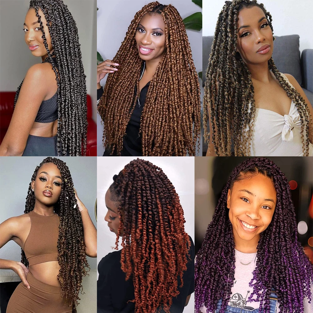 18 Inch Synthetic Butterfly Locs Passion Twist Hair Crochet Braids Hair Extension For Black Women