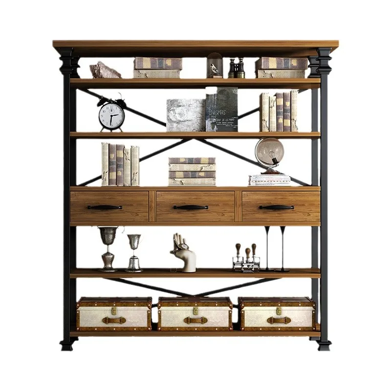 

Industrial style baffle bookshelf simple modern storage baffle floor bookcase