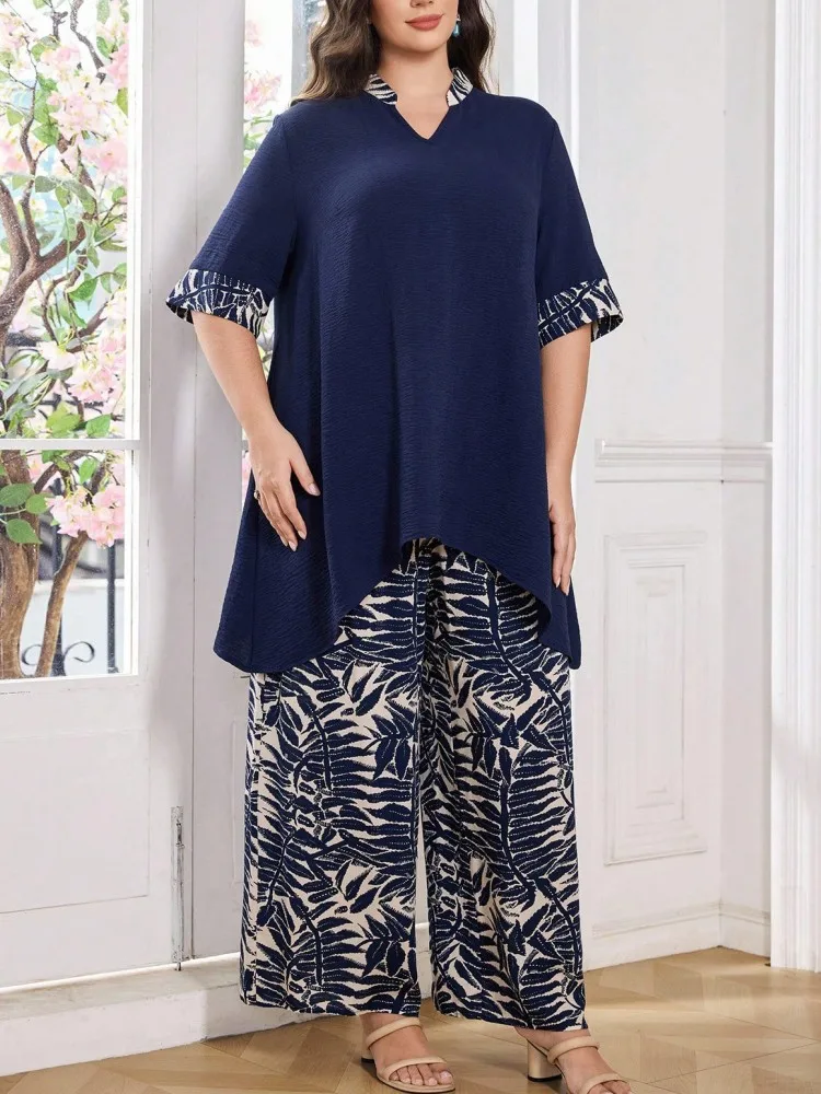 Picture 4: 2 Piece Women Sets New Arrival Plus Size Autumn Winter Matching Sets Print Top And Pants Suits Outfits Oversized Clothing