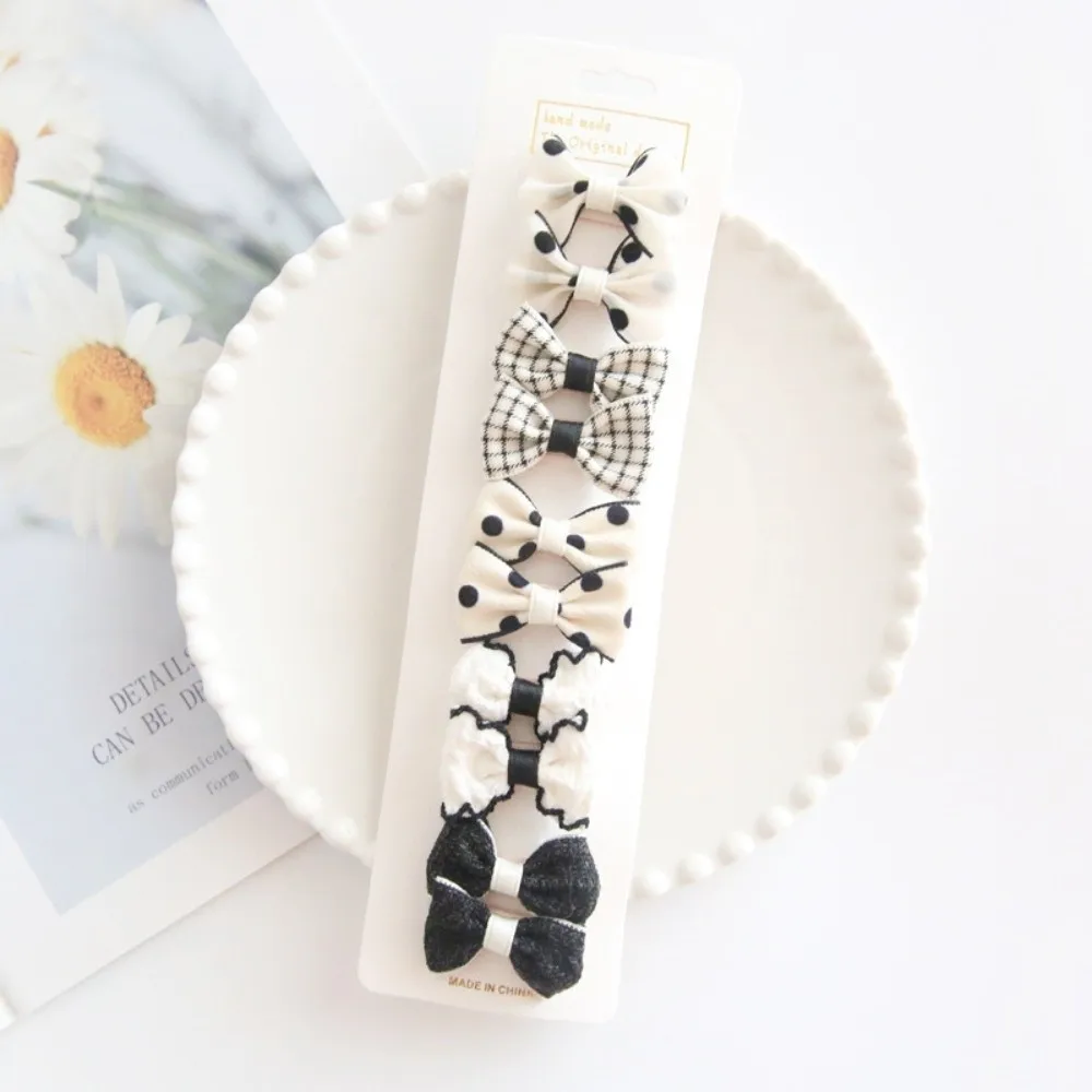 

Набор из 10 модных милых заколок для волос с бантиками, тканевые заколки для челки с принтом, нескользящие аксессуары для волос, украшения для волос, детские головные уборы