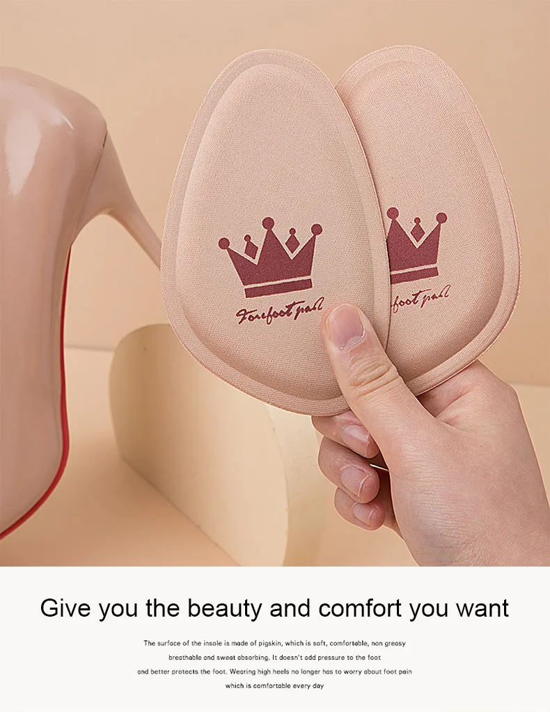 Frauen Vorfuß Pad Schmerzen Relief Einsatz Halbe Größe Einlegesohlen Nicht-slip Kissen Schuh Atmungsaktive Schweiß Absorbieren Fuß Pads für schuhe – Detail 11