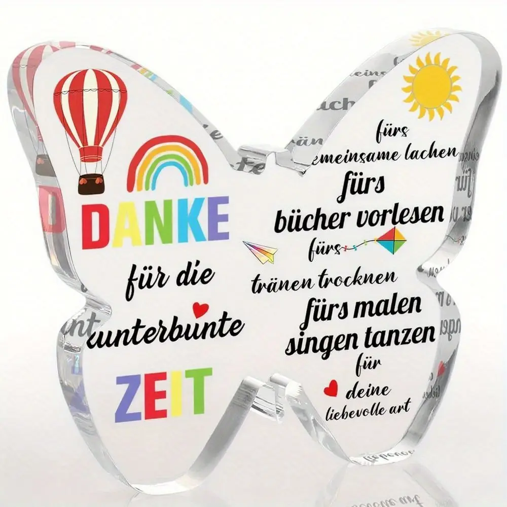 Décoration en acrylique en forme de papillon pour enseignants, cadeau de remerciement, d'anniversaire ou de départ pour les éducateurs