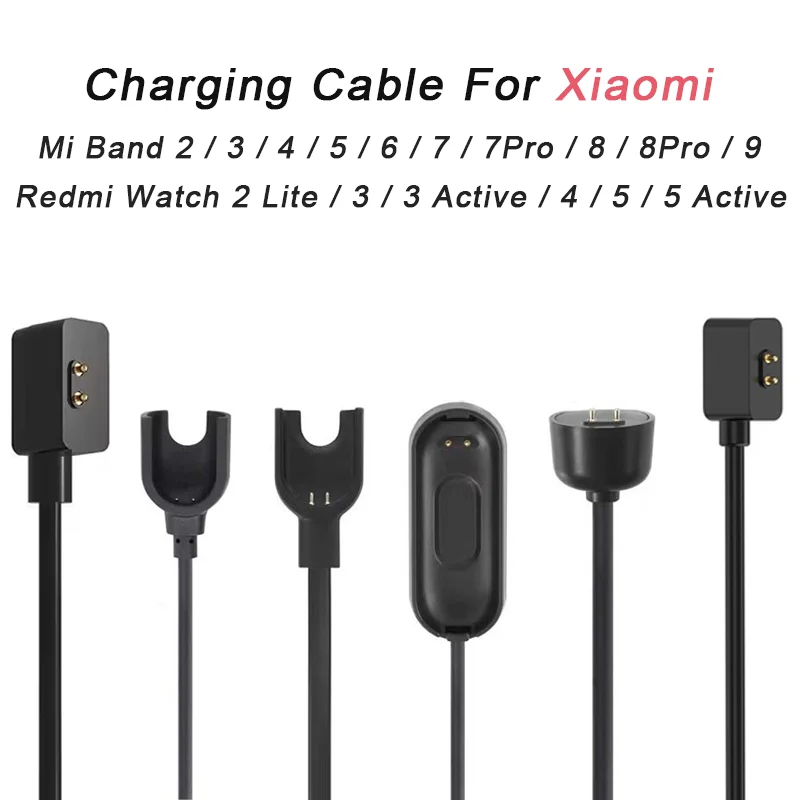 For Xiaomi Mi Smart Band 2 3 4 5 7 8 9 10 Magnetic Charging Cable Dock Portable USB Charger Wire Watch Accessories