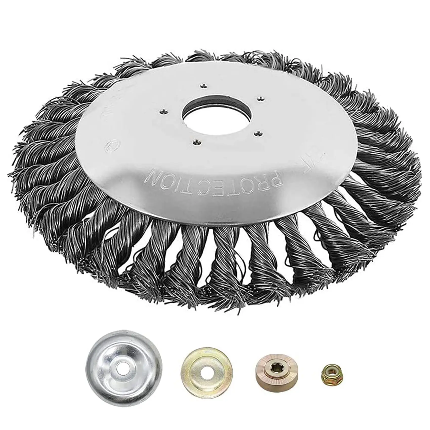 

6 Inches (Approximately 15.2 cm) Wire Brush Cutter Steel Wire Wheel, Suitable for Weeders with 4 Adapters