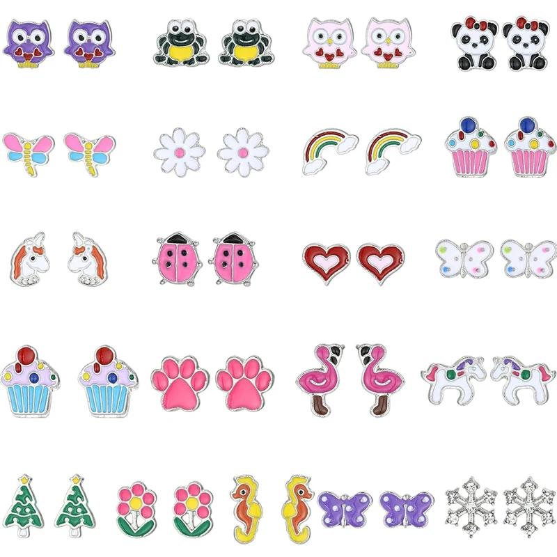 21 Pairs Hypoallergenic Stud Earrings Set for Daughter Girls Jewelry Gifts for Girls Kids Women