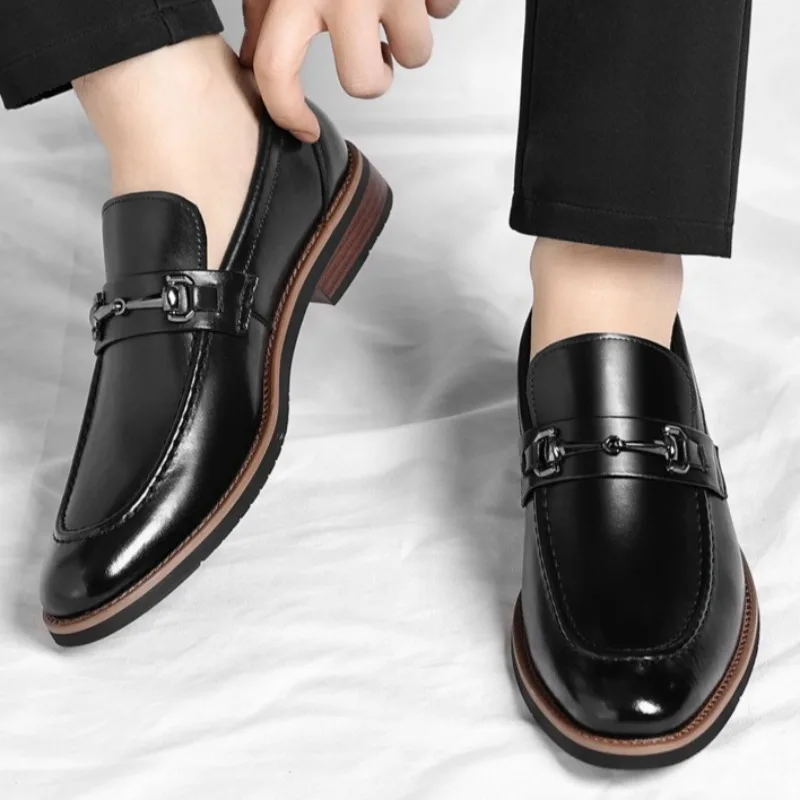 Size 48 Mens Oxford Shoes High Quality Luxury Wedding Leather Shoes Men's Pointed Business Dress Leather Shoes Zapatillas Hombre