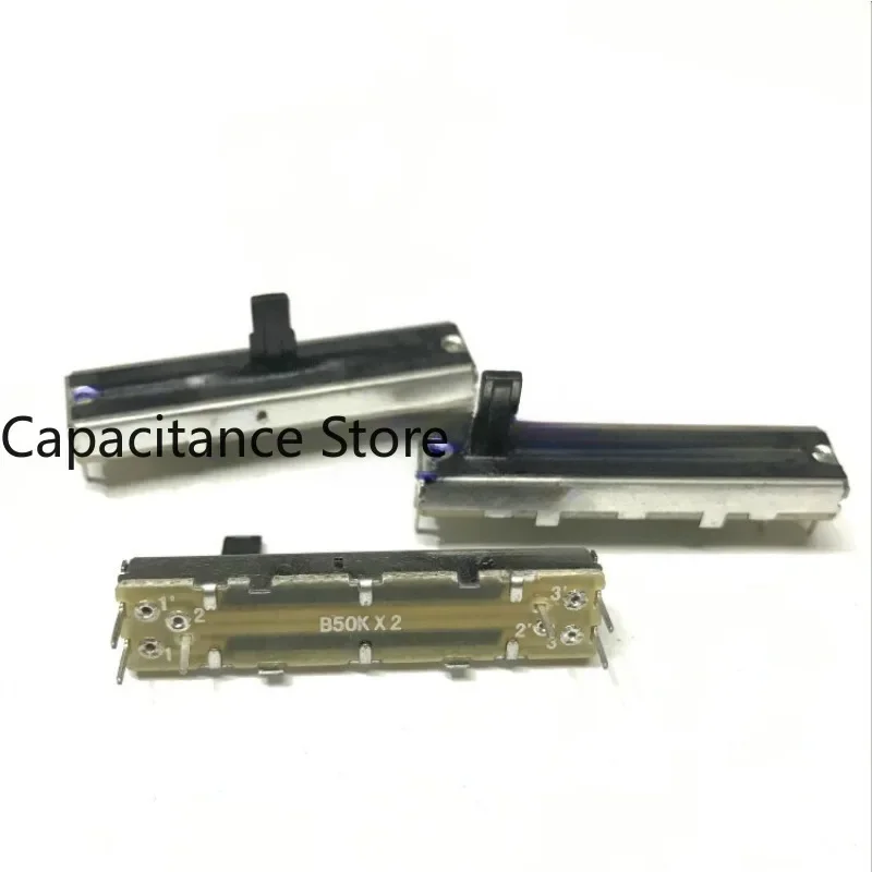 

5PCS SC302G 45mm Sliding Potentiometer Duplex B50K Equalizer Electronic Keyboard Faders 6 pins Shank length 10mm