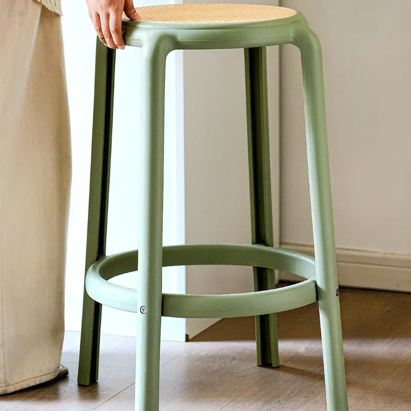 Nordic criativo plástico casa barra cadeira restaurante lazer confortável cadeira de jantar simples empilhável fezes varanda sapato banco