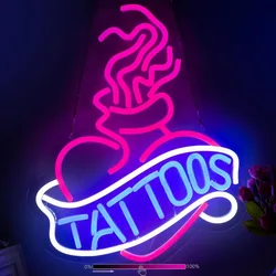 Tattoo Neon Wall Decoration Studio LED Light, Pink Tattoo Decoration Neon Aesthetic Operating LightDoorDecorationUSBPower Supply