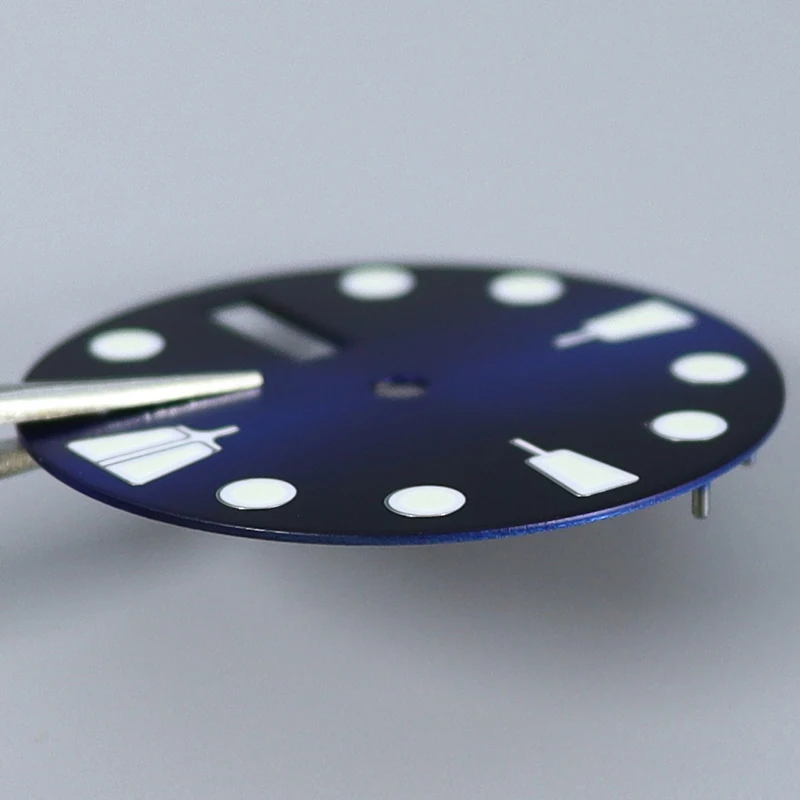 28.5mm Watch dial diameter Green luminous dial with double calendar watch accessories Dials For 6105 Tuna Samurai NH36 movement