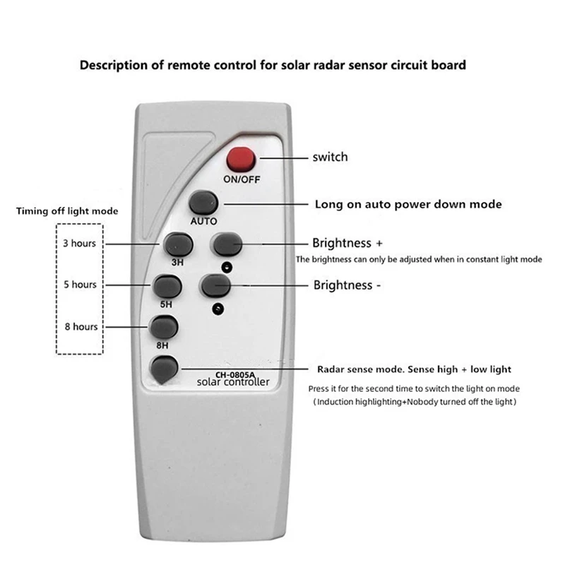 Automatic Control Lamp Board with Remote Control Solar LED Driver Board Multi-Function Practical Human Body Induction-A82Z
