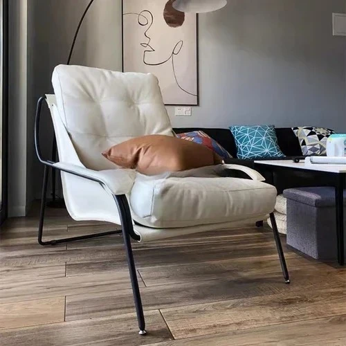 Designer-Einzelsofasessel, leichter, luxuriöser, lässiger Lederstuhl