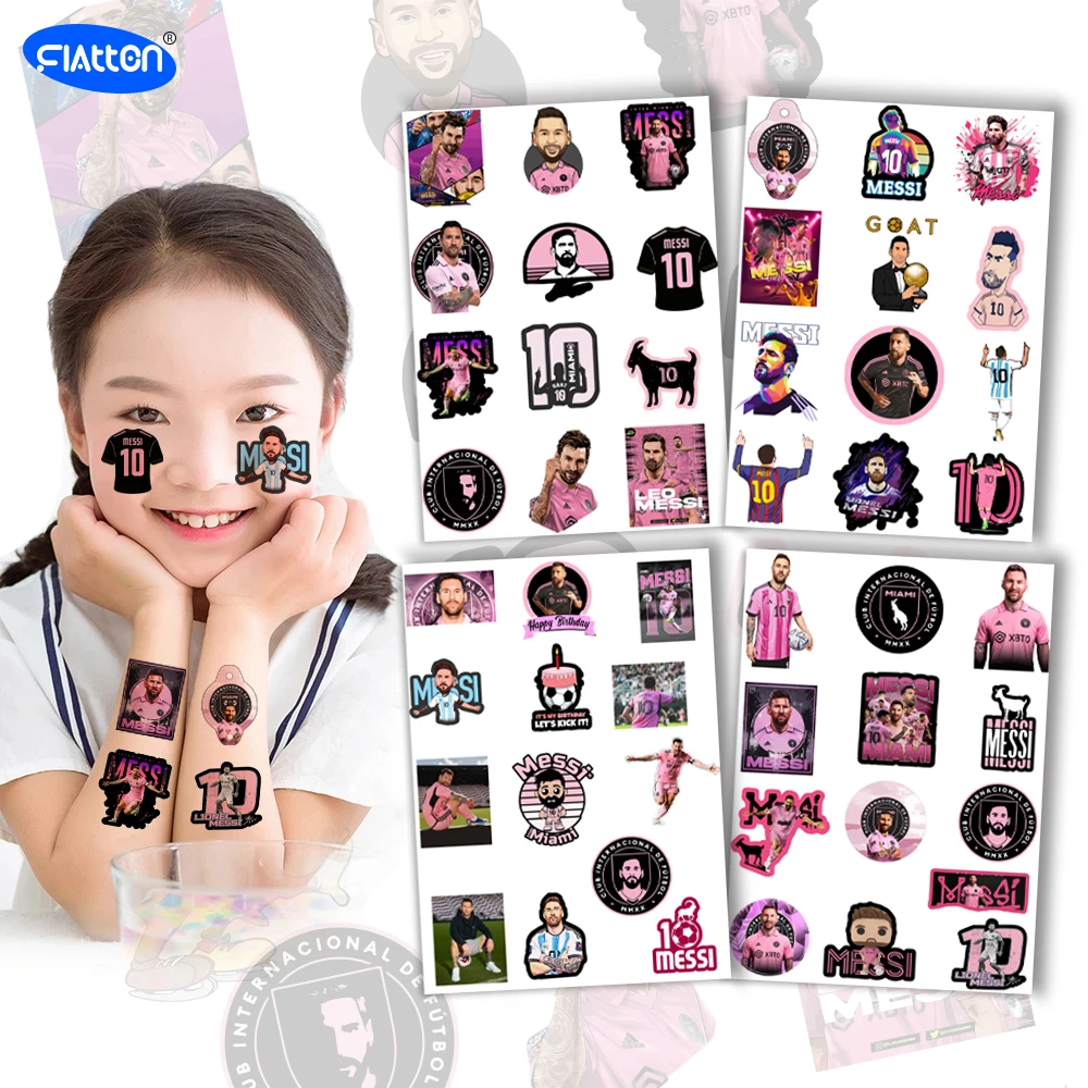 

Soccer Superstar Tattoos Sticker For Adult And Kid, Temporary Tattoo,Body Art, Make Up Toys,Fashion Decoration Gift, 4Sheets