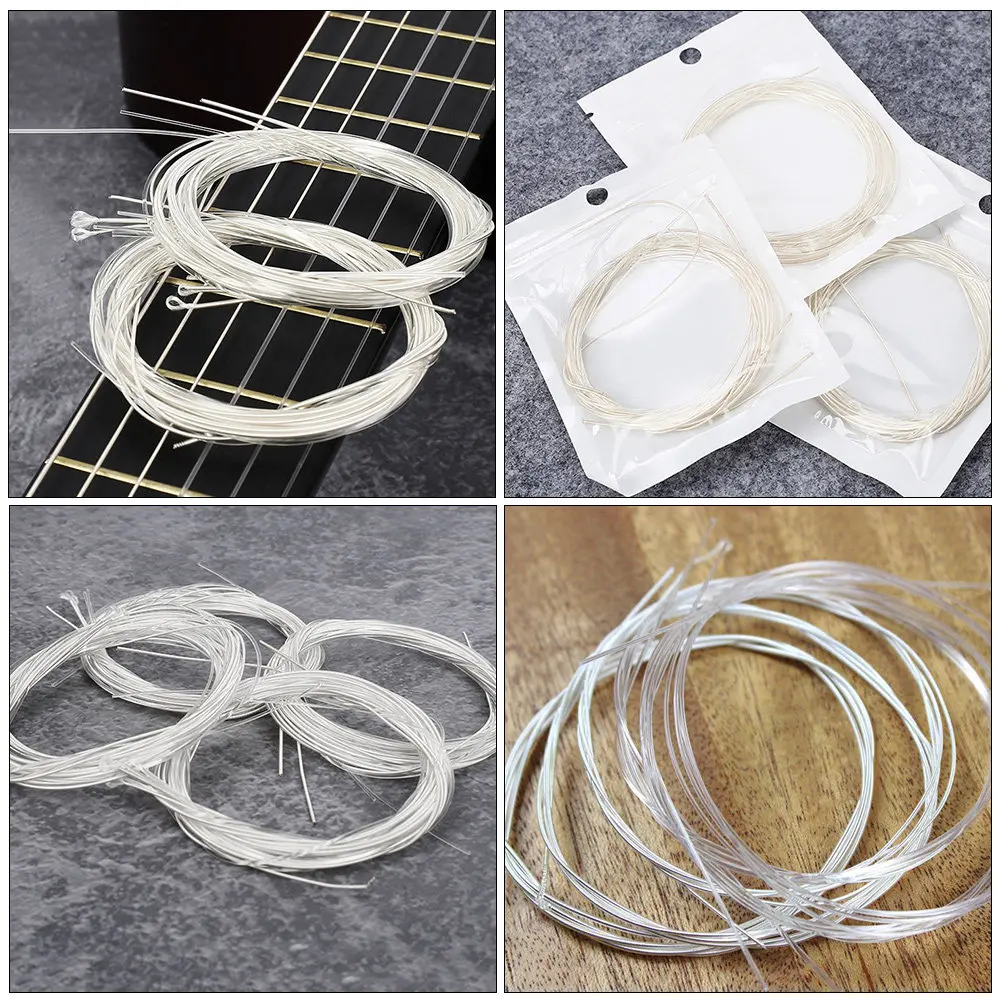 2 Bags Acoustic Guitar Strings Replacement Set Stainless Steel Electroplated Head Easy Install Remove Balanced Tone Folk