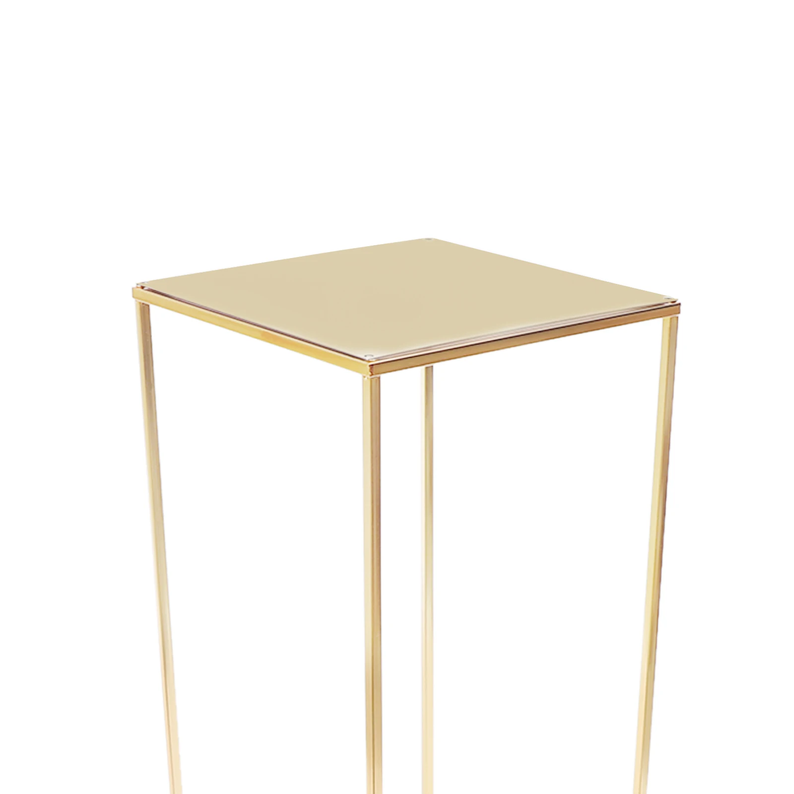 29*29*100cm Gold Flower Floor Stand Metal Column Flower Stand Flower Arrangement For Wedding Party Dinner Centerpiece