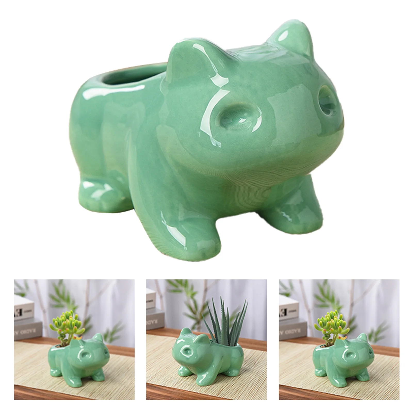 Flower Vase Useful Cute Cartoon Succulents Planter Thickening Nice-looking Plant Container