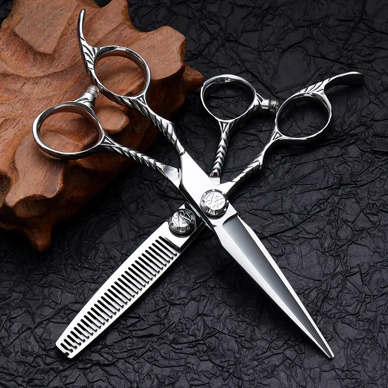 

6-Inch Left Hand Dedicated Stylist cut Straight Snips Thinning Hairdressing Scissors Set