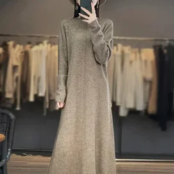 Long Dresses for Women, 100% Cashmere and Wool Knit Jumpers, Lady Pullovers, New Fashion, Winter, NJ01, Hot Sale, 2024