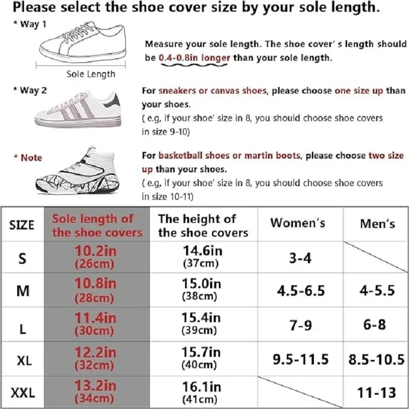 Rain Boot Shoe Cover Black Waterproof with Reflector High Top Clear Shoes Dust Covers for Motorcycle Bike Rain Cover Men Women