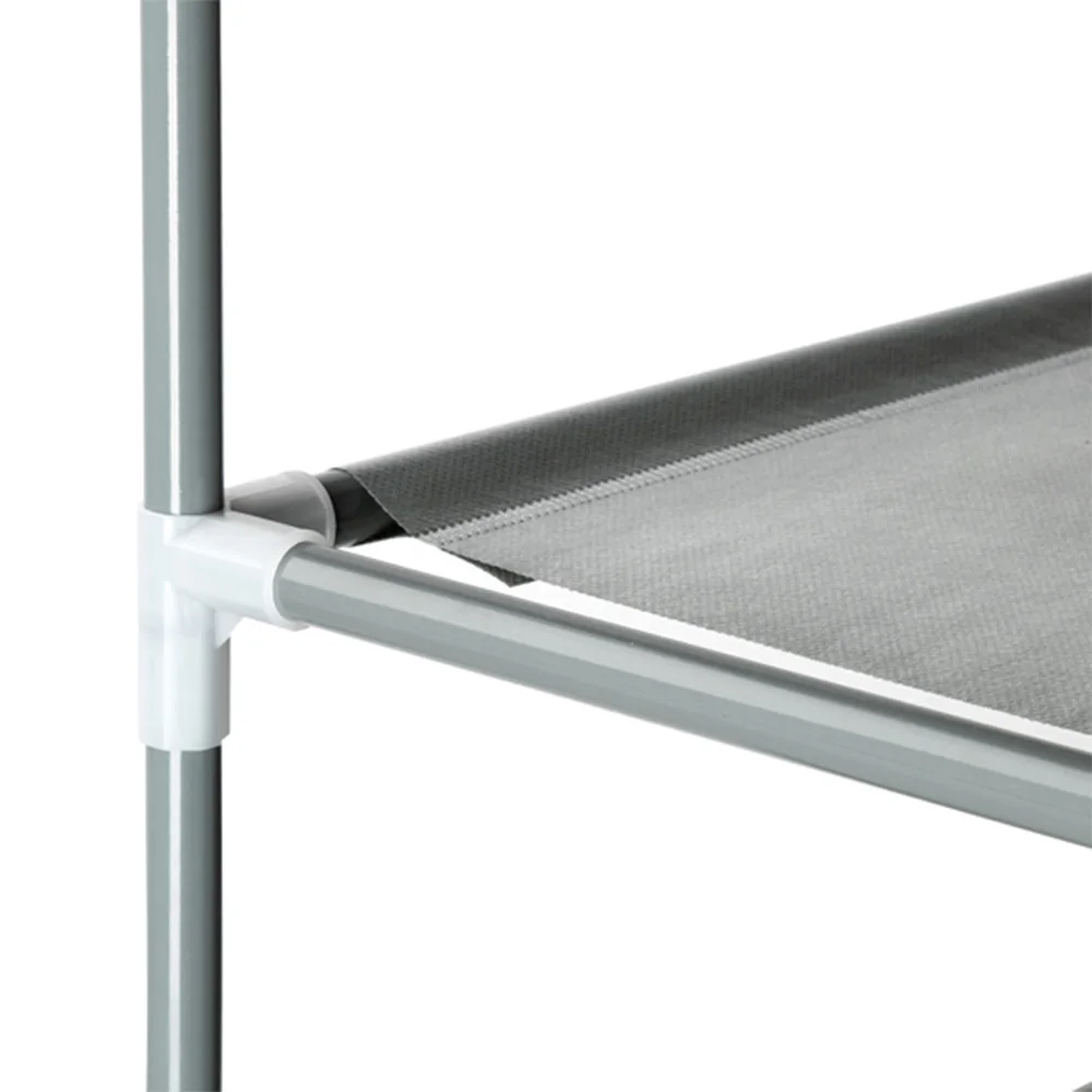 تجميع بسيط 3 طبقات رف أحذية قماش غير منسوج باللون الرمادي