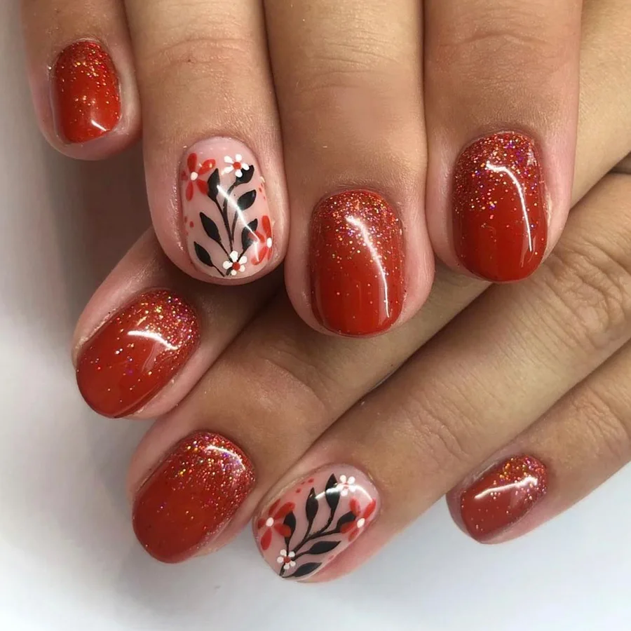 24 piezas de uñas postizas cortas con polvo brillante, arte de uñas de ballet, cubierta completa, francesas transparentes, puntas de manicura para chicas 2