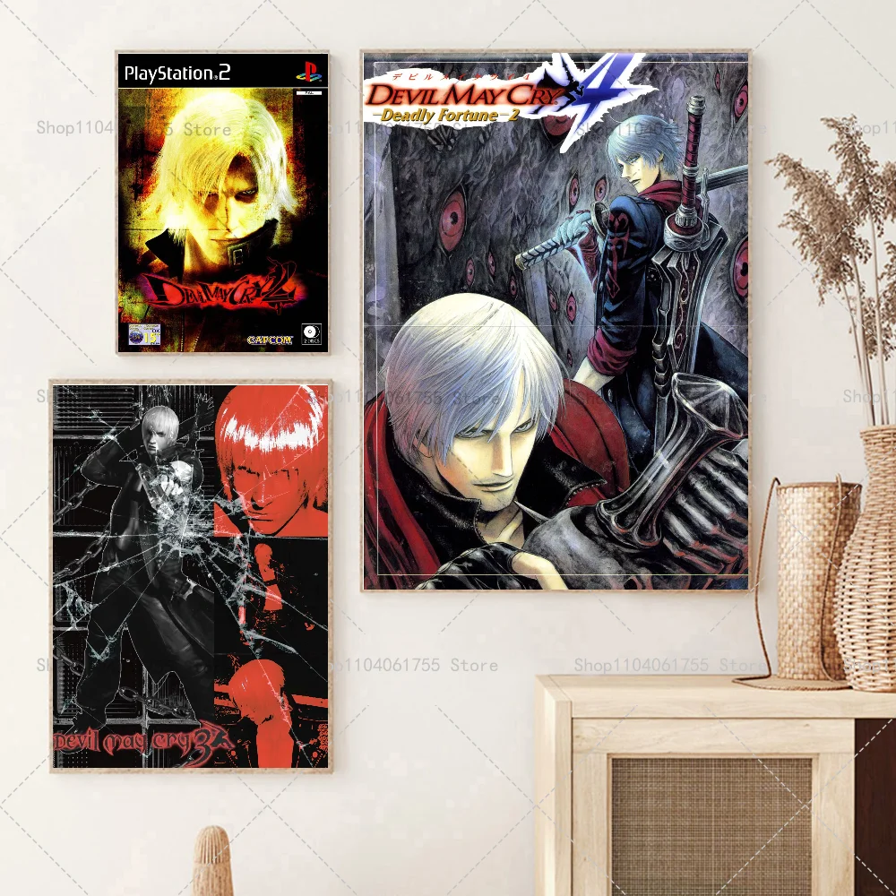 1 قطعة لعبة D-Devil M-May Cry-S المشارك ذاتية اللصق الفن ورق مقاوم للماء ملصق مقهى بار غرفة جدار ديكور #2