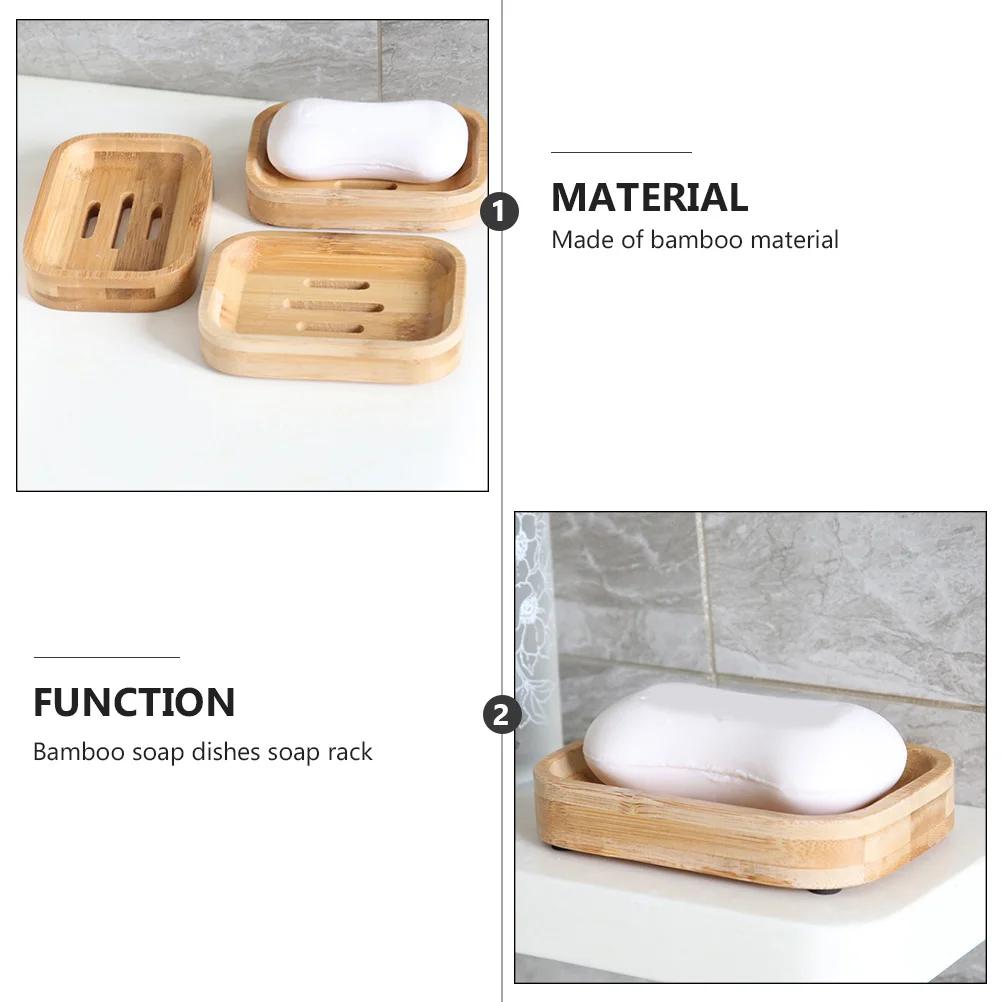 

Bamboo Soap Box Soap Dish With Smooth Corners Easy Clean Storage Holder For Home Hotel Restaurant Use