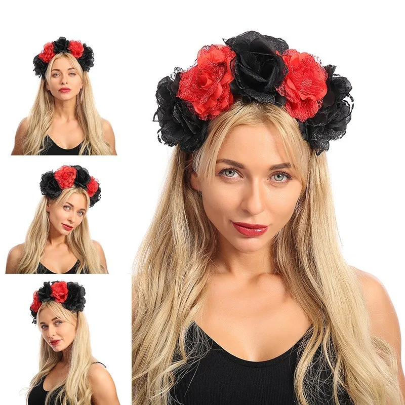 Halloween Dag Van De Dode Haar Hoepel Veelkleurige Bloem Spider Cosplay Hoofdband Haar Accessoires