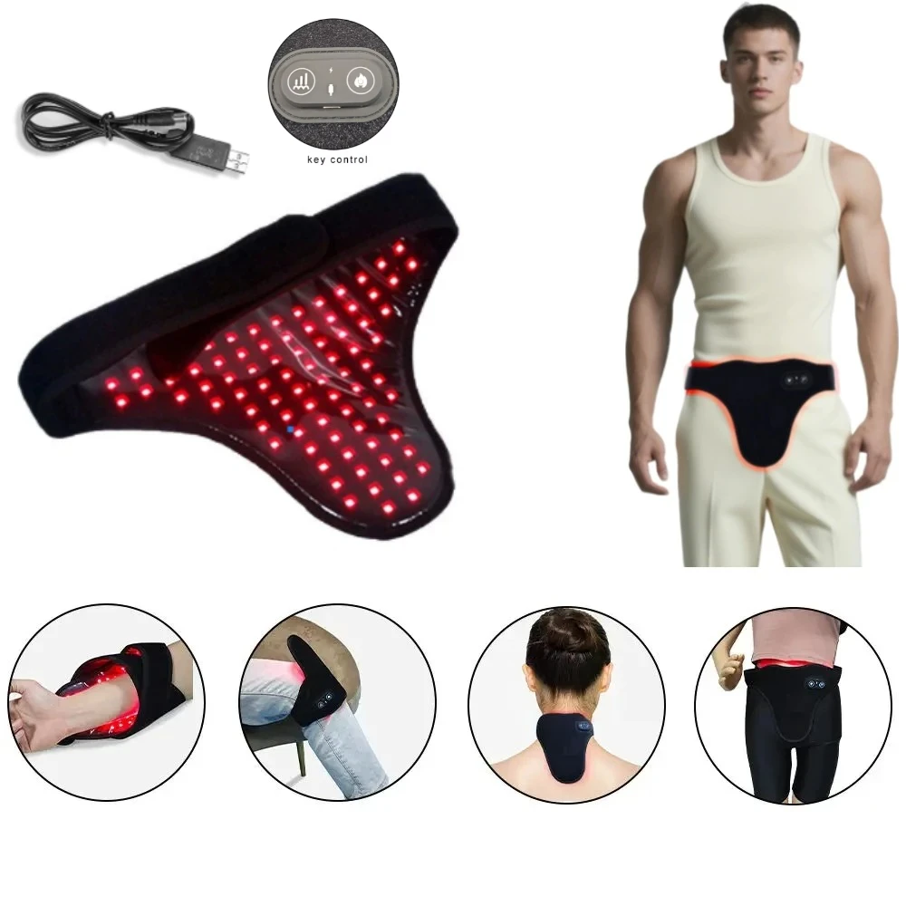 

New Red Light Therapy for Men Prostate Therapy Device LED 660&850 nm Physical Infrared Therapy Wrap Pad&Panties for Pain Relief