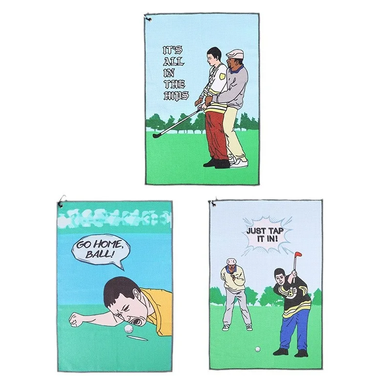 

Полотенце для гольфа, вафельное плетение, клубное протирание с крючком, портативное уличное многофункциональное полотенце из тикового дерева с принтом
