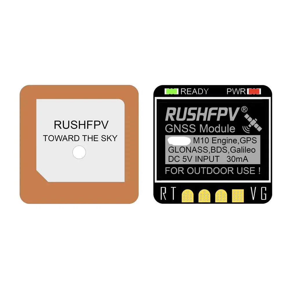 RUSHFPV GNSS MINI M10 UBX NMEA Dual Protocol GPS Module Built-in Ceramic Antenna for RC Airplane FPV Long Range