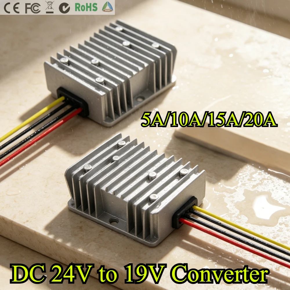 DC 24V to 19V 5A 10A 15A 20A  Step Down Power Converter Voltage Auto Regulator Reducer Buck Power Supply Module for Car ROHS