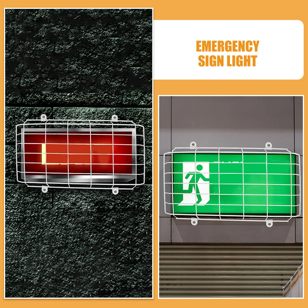 2pcs Exit Sign Guard Metal Emergency Light Protective Cover Wall Mount For Safety Protection In Cinema Mall Theater Decor