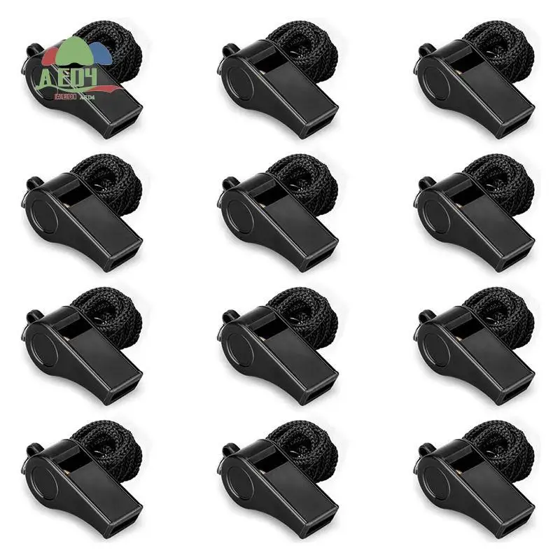 

AED4-12PCS Sports Whistles With Lanyard, Loud Crisp Sound Whistle Ideal For Coaches, Referees, Officials