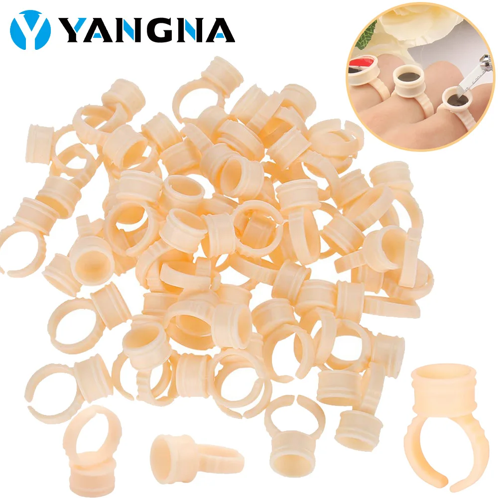 

100/500/1000PCS Disposable Tattoo Ink Ring Cups Silicone Tattoo Ink Ring Holder Container for Microblading Eyebrow Lip Makeup