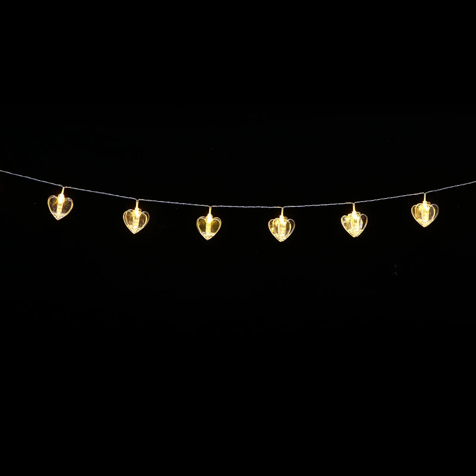 1 Set Led Photo Clip String Lights Heart Shape Lamps Warm White Battery Operated Creative Decorative Light For Party Bedroom