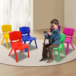 6 PCS Stackable Kids Chairs Plastic Stack Chairs Toddler Chair for School Multicolor