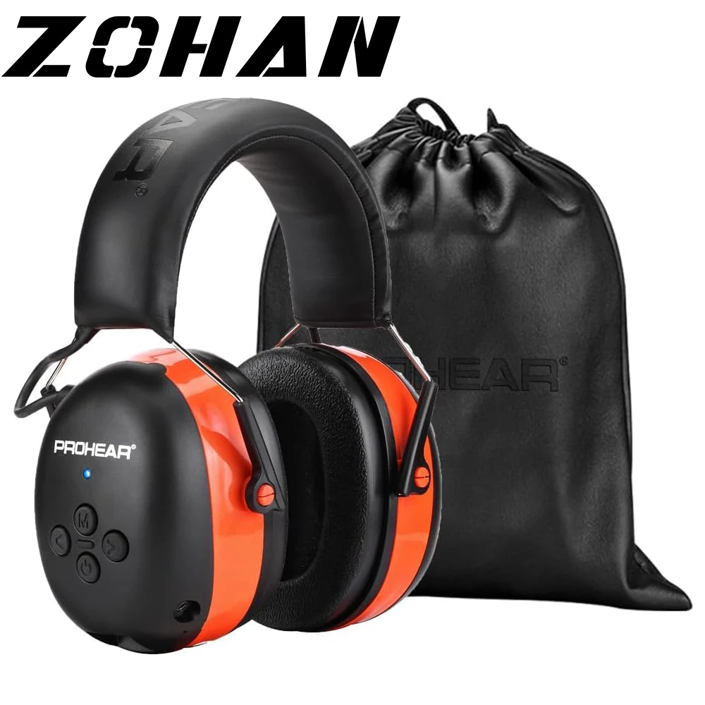 ZOHAN Electronic Noise Reduction Headphones Bluetooth Ear Defenders Hearing Protection Earmuff for Music Safety Working Recharge