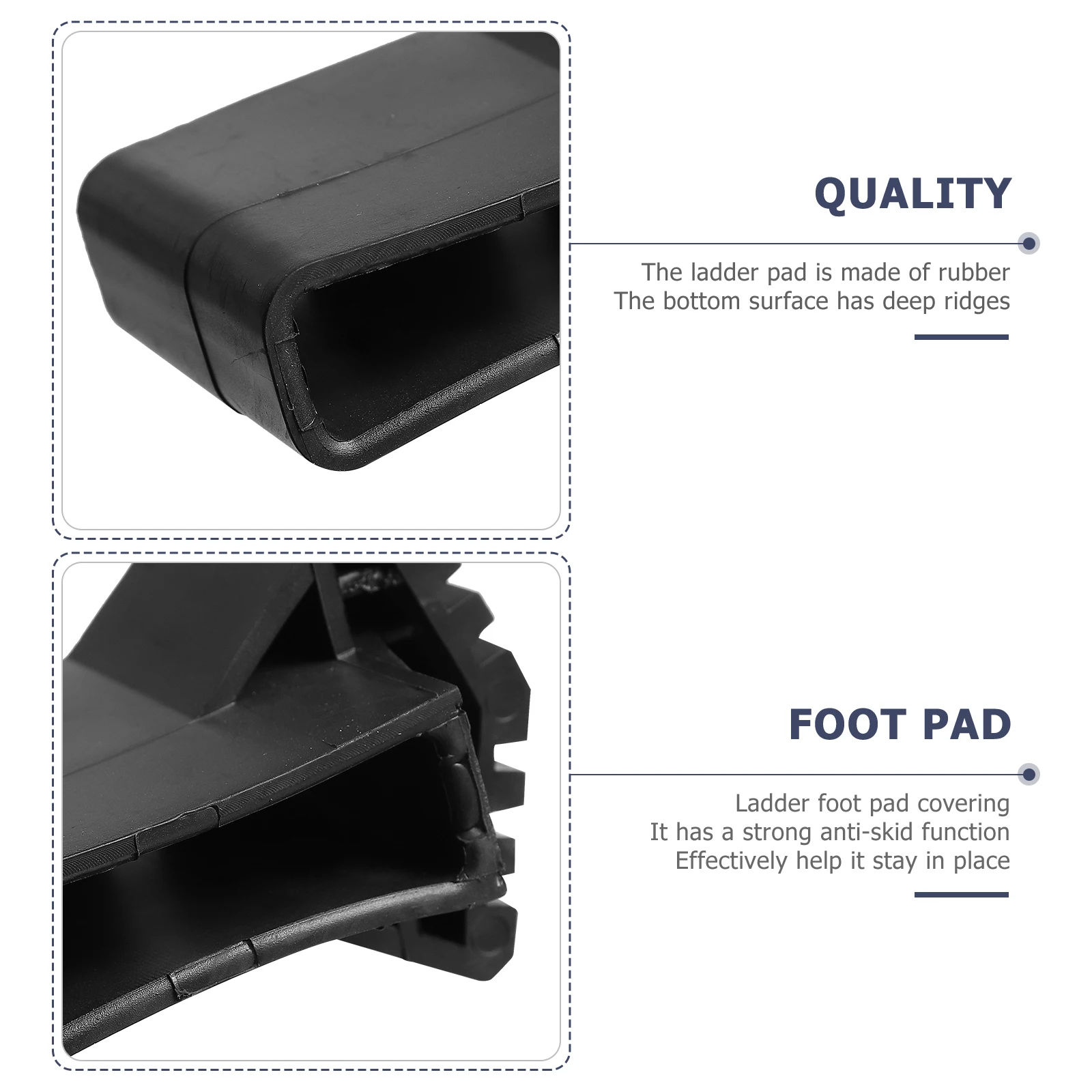 

4pcs Non-Slip Pads Household Foot Covers Black Abrasion Resistant Long-Lasting Accessories Step Feet Covers Ladder Feet