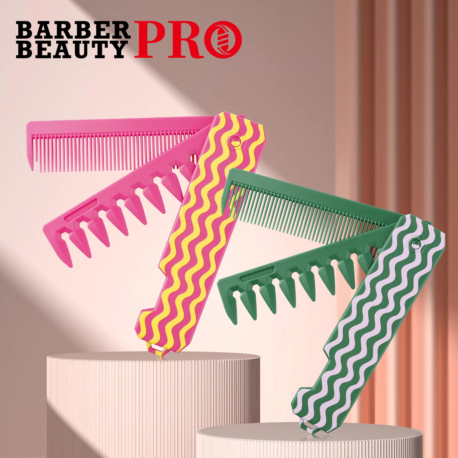 

Новая карманная складная расческа 3 в 1/2 в 1, расческа с широкими зубьями, расческа для расчесывания бороды, парикмахерская расческа, инструменты для укладки волос для мужчин и женщин