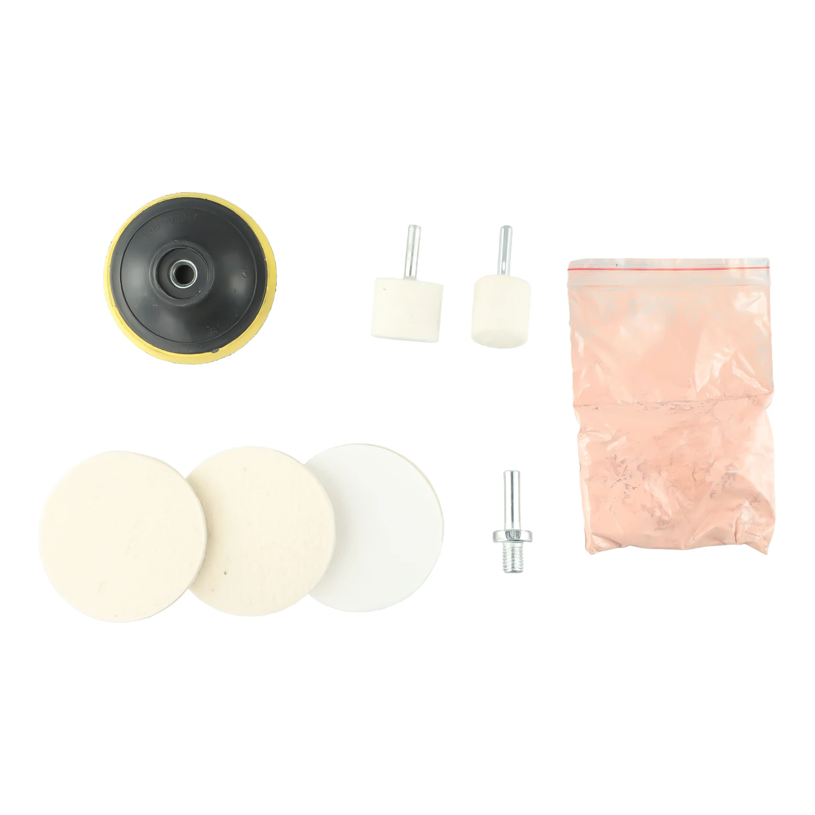 

1set Glass Polishing Kit Car Windshield Glasses Scratch Remove Cerium Oxide Powder Practical Wool Felt Polishing Wheels